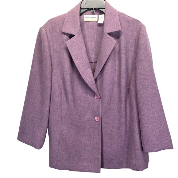 Alfred Dunner 100% Polyester Solid Purple Jacket Size 18 (Plus) - 56